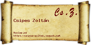 Csipes Zoltán névjegykártya